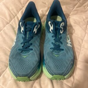 Hoka Teal and Lime Athletic Shoes